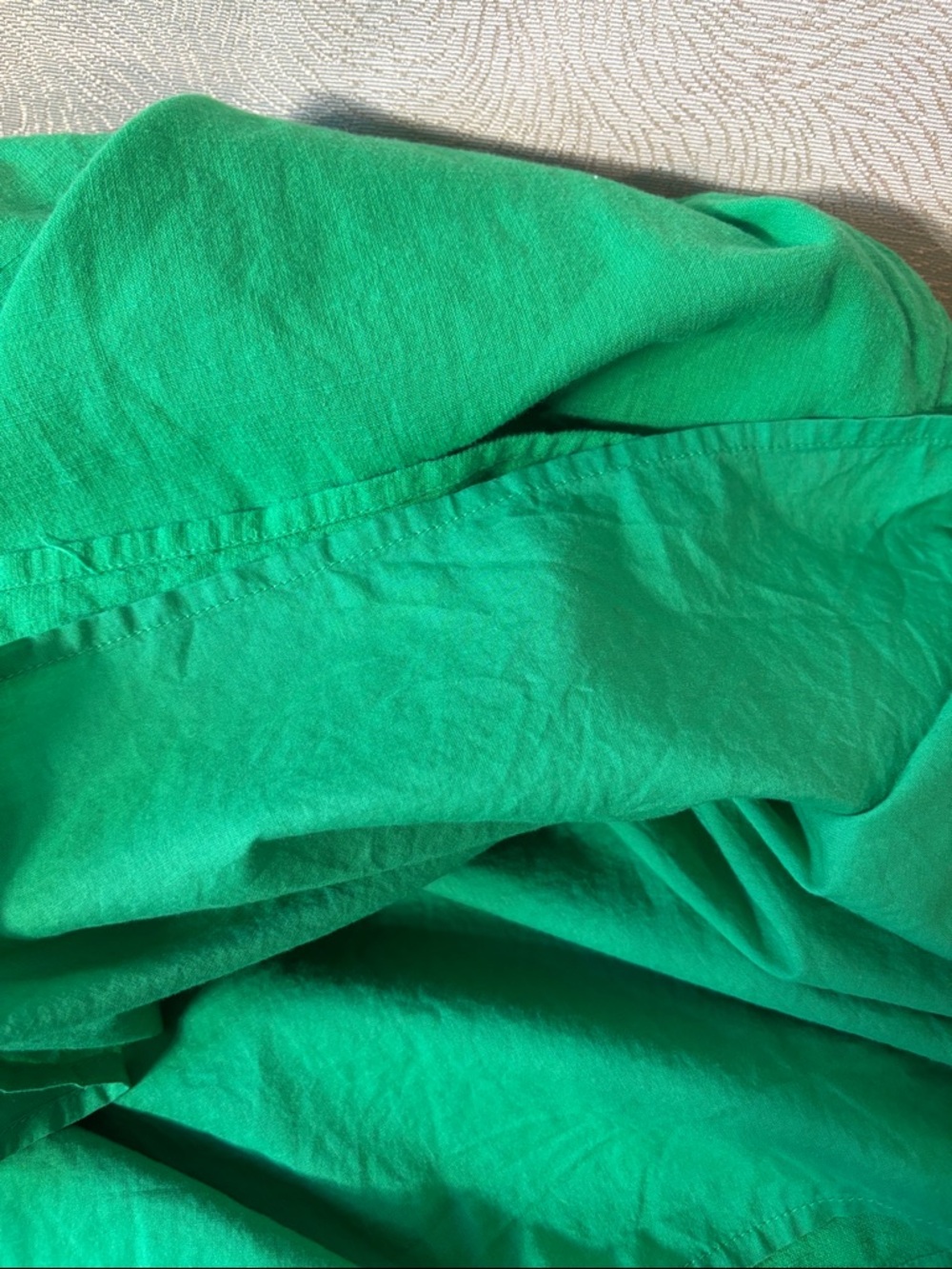 LOFT Green Smocked Yoke Tie-Front Flutter Sleeve Top 0247 - Picture 8 of 9